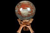 Bargain, Colorful Petrified Wood Sphere - Madagascar #67769-1
